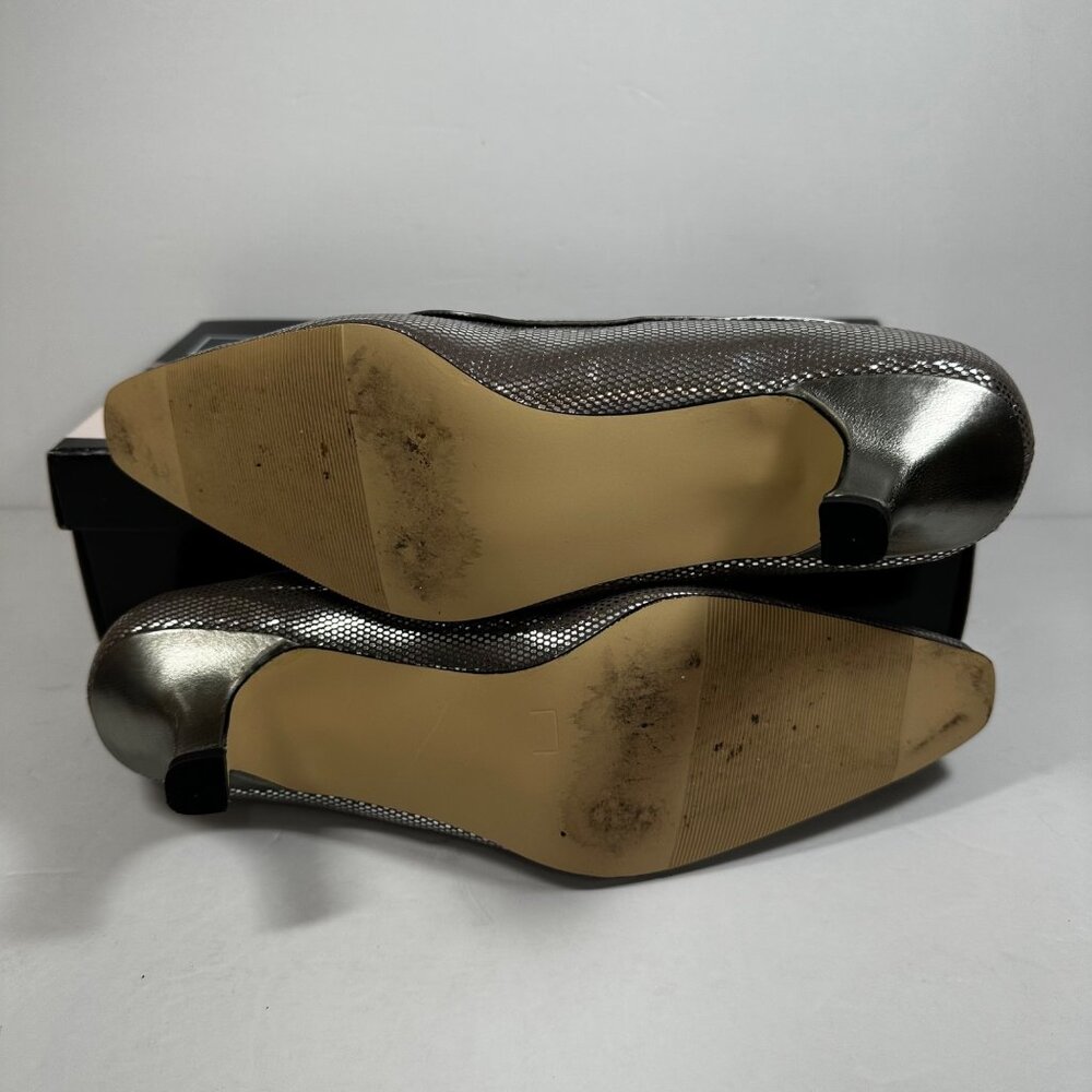 Street Scenes Silver Mid-Heel Pumps Size 9.5M Whimsical Glam Fairy Cocktail - Picture 5 of 7